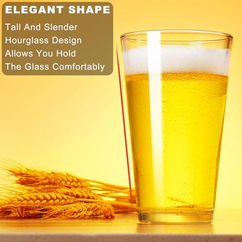 16 oz Beer Glasses Set of 2 for Men