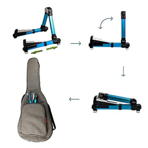 Adjustable Foldable Guitar Stand for Classical, Acoustic, Electric Guitars, Bass, and Ukulele - Ideal for Stage and Home Use