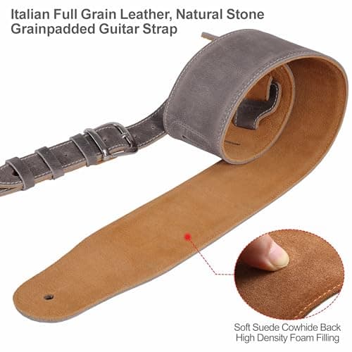 Nefelibata Full Grain Cowhide Guitar Strap with Foam Padding