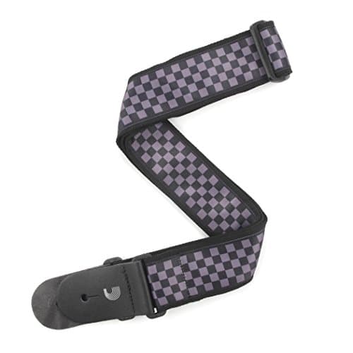 D'Addario Stars & Stripes Leather Guitar Strap — Black/Gray