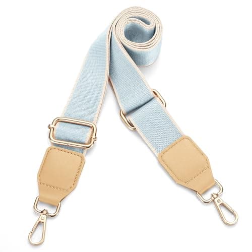 Universal Adjustable Crossbody Purse Strap for Handbags — Gold - Light Blue