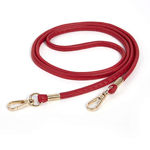 Xiahw Thin Soft PU Leather Crossbody Chain Strap for Small Bags, Purses, Wallets, Clutch, Phone Cases (Black-Silver) — Red - Gold