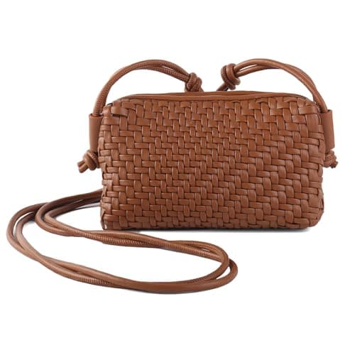 Dabdays Trendy Vegan Leather Crossbody Bag for Women — Brown