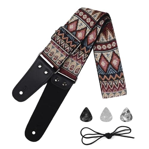 Adiya Jacquard Embroidery Weave Cotton Guitar Strap for Acoustic/Electric/Bass Guitar
| Adiya Adjustable Length Jacquard Embroidery Weave Cotton Guitar Strap 35.4"-60.2"
| Adiya 2" Jacquard Embroidery Weave Cotton Acoustic/Electric/Bass Guitar Strap 