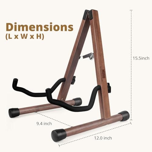 MUSO America Black Walnut Guitar Bass Ukulele Banjo Mandolin Stand