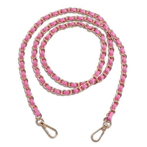 Black & Gold Metal Chain Strap for Purse, 47" Replacement (DIY Bag Accessory) — Hot Pink and Gold