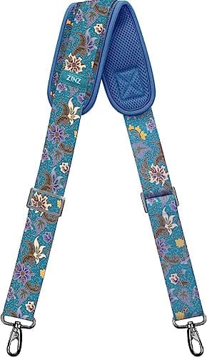 Padded Shoulder Strap Replacement for ZINZ Bag — Blue Flower