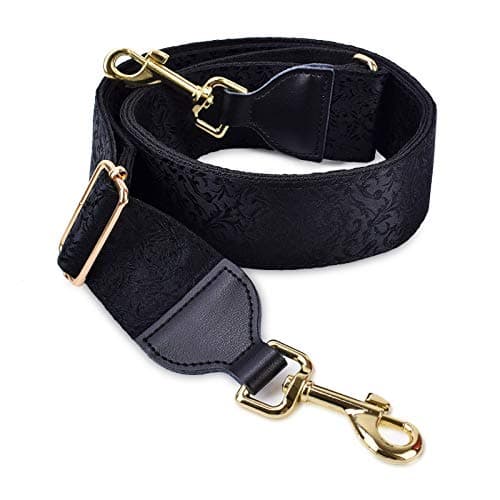 CloudMusic Handbag Shoulder Strap Replacement for Women Girls — Black Leaves