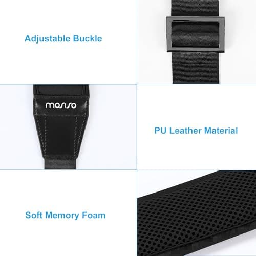 MOSISO 59 Inch Breathable Shoulder Strap, Non-Slip & Padded for Laptop Bags, Black