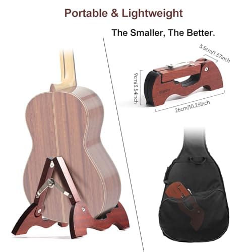WINGO Portable Wood A-Frame Guitar Stand for Acoustic, Electric & Classical Guitars