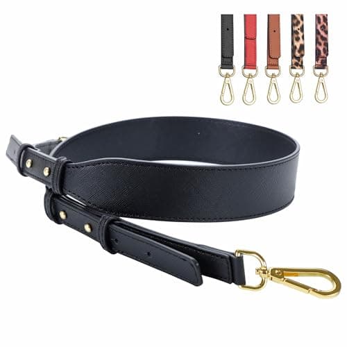 Nefelibata Glamour Purple Leather Crossbody Purse Strap with Custom Metal Buckle — Mystery Black