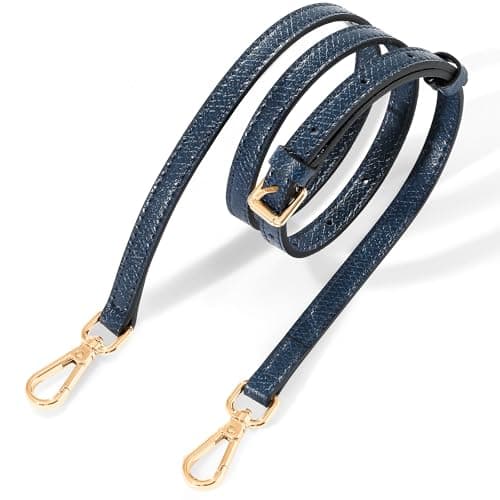 Hamdecro Leather Purse Strap Replacement, Crossbody & Shoulder Straps for Bags, Adjustable — Dark Blue