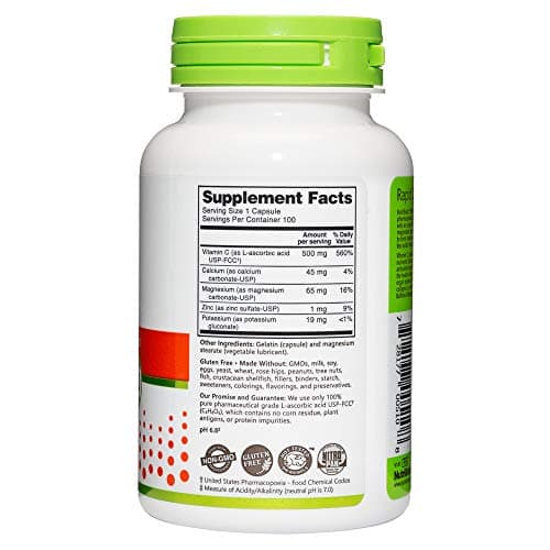 NutriBiotic Buffered Vitamin C 500mg, 100 Caps | Non-GMO, Gluten Free, Antioxidant Support