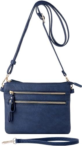 B Bretnano Vegan Mini Crossbody Purse with Tassel Accents — Navy Nn