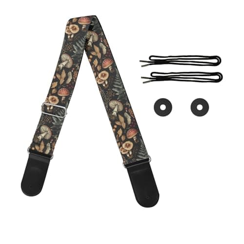 GLENLCWE Adjustable Strap for Acoustic, Electric & Bass Guitars — Mushroom