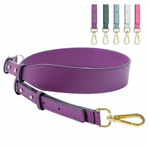 Nefelibata Glamour Purple Leather Crossbody Purse Strap with Custom Metal Buckle