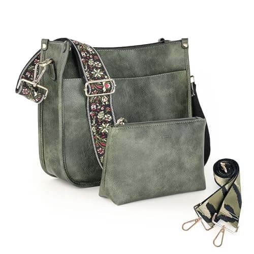 Erideno Vegan Leather Crossbody Bag for Women — A-green