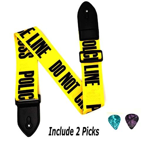 Yellow Police Line Acoustic & Electric Guitar Strap