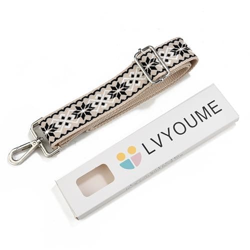 LVYOUME Crossbody Purse Strap with Silver Hardware Adjustable Wide Shoulder Strap