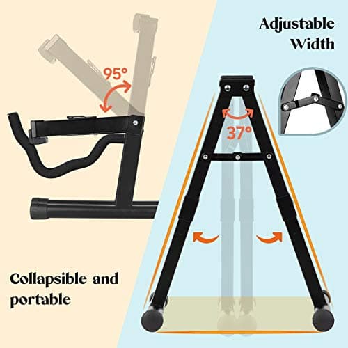 CAHAYA Folding Metal Guitar Stand CY0251 for Acoustic, Classical, Electric & Bass Guitars