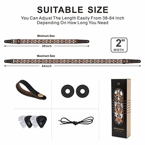 Nefelibata 2 Jacquard Embroidery Guitar Strap for Bass, Electric, and Acoustic Guitars