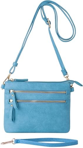 B Bretnano Vegan Mini Crossbody Purse with Tassel Accents — Blue Nn