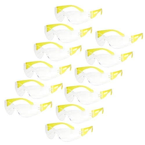 JORESTECH Polycarbonate Safety Glasses, Impact Resistant, Pack of 12 (Clear) — Yellow-clear