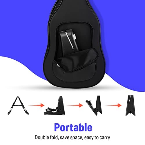 Travel Guitar Stand, Foldable Lightweight A Frame Floor Stand for Bass, Cello, Mandolin, Banjo, Ukulele