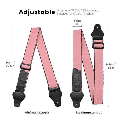 BestSounds Guitar Strap with Leather Head & Pick Holder Pockets