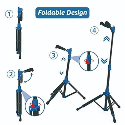 Auto-Lock Folding Guitar Stand for Bass, Acoustic, Electric & Classical Guitar or Ukulele