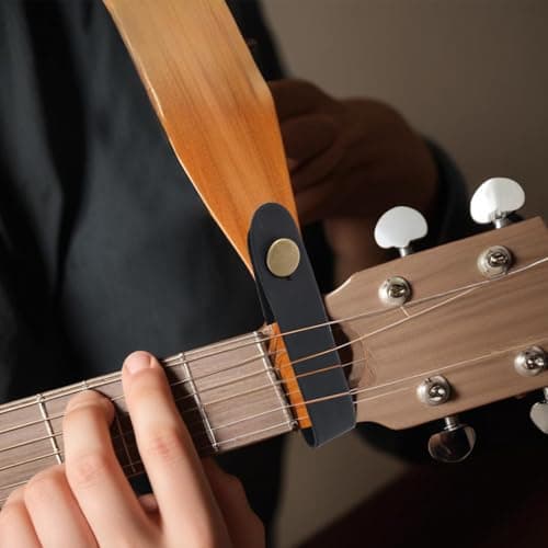 2pcs Leather Guitar Neck Strap with Button Lock for Acoustic & Electric Guitars, Ukulele Accessories