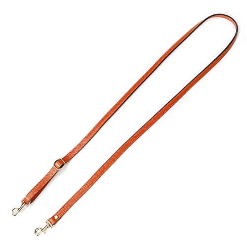 VanEnjoy Genuine Leather Crossbody Strap Replacement - 1/2" Width, 25-51" Length — Orange