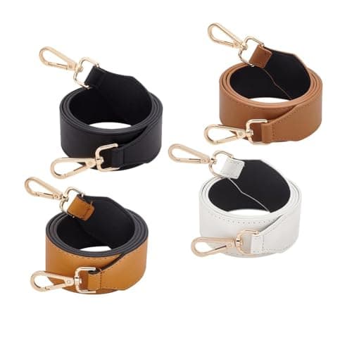 PandaHall 5 Color Cross Body Purse Strap, Adjustable Leather Handles with Platinum Buckles — 4 Colors