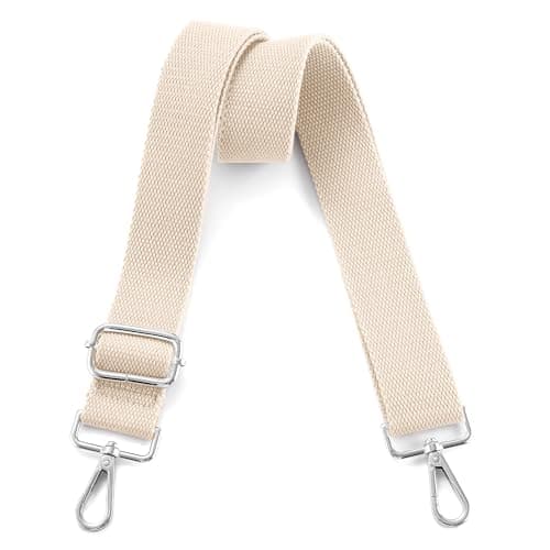 Universal Adjustable Crossbody Shoulder Bag Strap — Silver - Beige