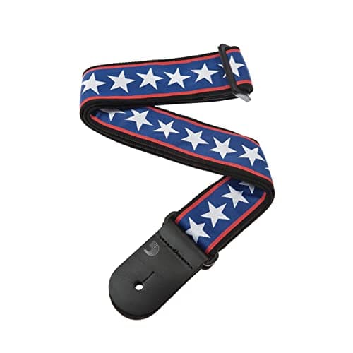 D'Addario Stars & Stripes Leather Guitar Strap