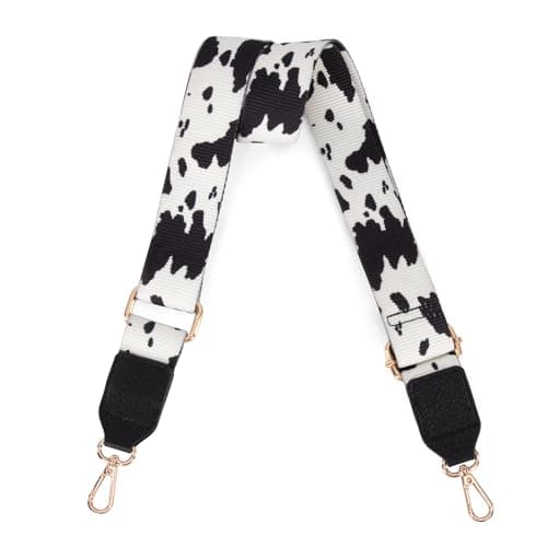 Montana West Crossbody Handbag - Replacement Adjustable Straps — Cow Print Black