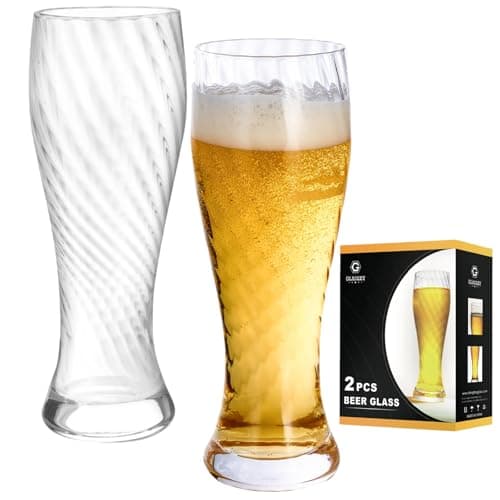 Pilsner Beer Glasses Set of 2, Great Gift Idea for Men