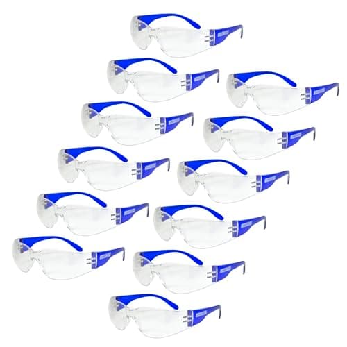 JORESTECH Polycarbonate Safety Glasses, Impact Resistant, Pack of 12 (Clear) — Blue-clear