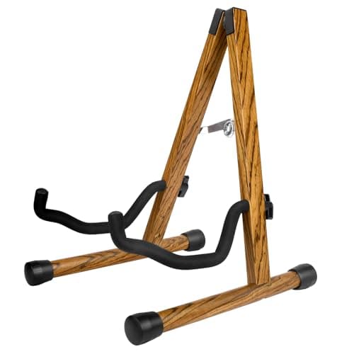 MUSO America Black Walnut Guitar Bass Ukulele Banjo Mandolin Stand — Zebra