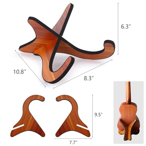 Ohlove Portable Wooden Stand for Violin, Ukulele, Mandolins, and Banjos