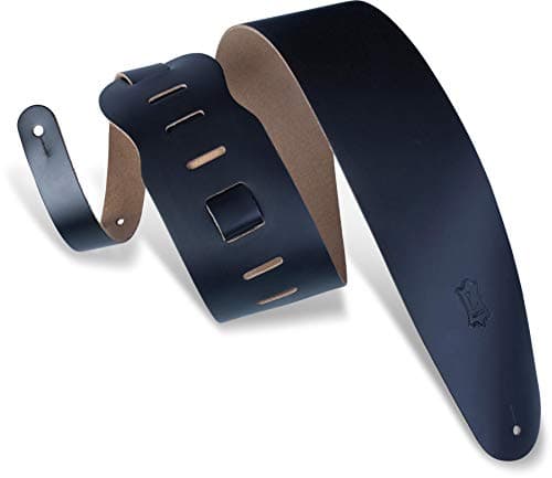 Levy's Genuine Leather Bass Guitar Strap, Black M4-BLK