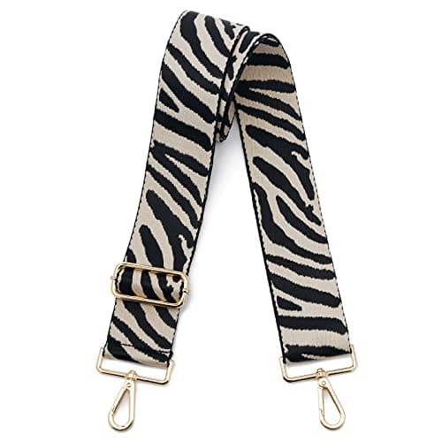 DOAPMLL Adjustable Gold Hardware Canvas Shoulder Strap for Women's Crossbody Purse — Zebra2