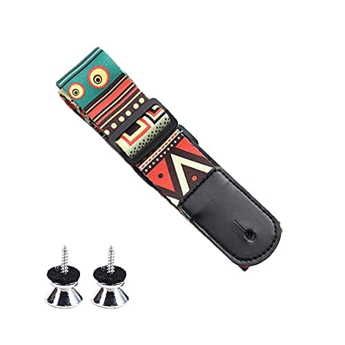 Vintage Woven Leather Guitar Strap for Ukulele & Small Guitar Adjustable Shoulder Strap
