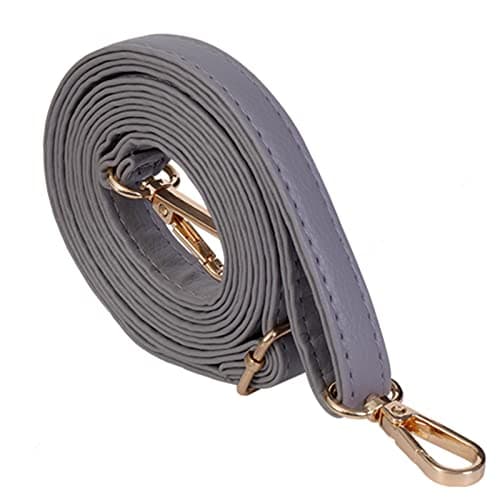 Xiazw Adjustable Soft PU Leather Shoulder Crossbody Purse Bag Strap Replacement — Grey - Gold