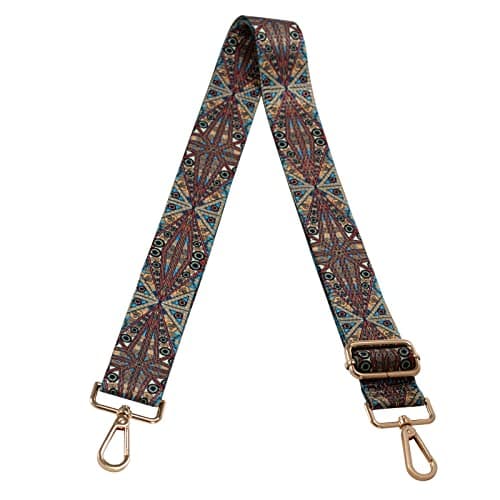 ZANQANO Adjustable Crossbody Strap for Purse and Guitar Multicolor Handbag Straps — Retro Rhombus
