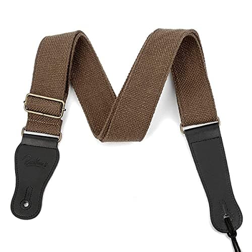 BestSounds Soft Cotton Genuine Leather Guitar Strap for All Guitars