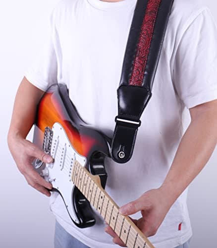 Neoprene Carbon Buckle Guitar Strap Soft Leather Bass/Electric/Acoustic