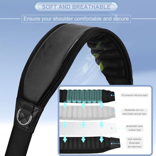 ZINZ ZINZ 78" Black Neoprene Shoulder Strap Belt