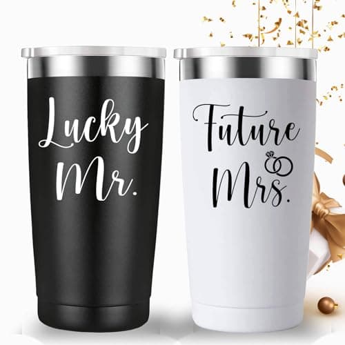 Future Mrs Travel Mug Tumbler for Newly Engaged Couples (20oz Black&White)