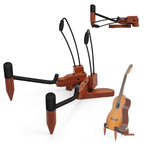 DIDA Portable Electric/Bass Guitar Floor Stand with Non-Slip Rubbers — Rosewood